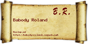 Babody Roland névjegykártya